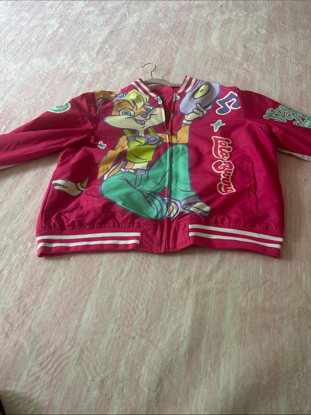 Women’s Bright Pink Character Bomber Jacket